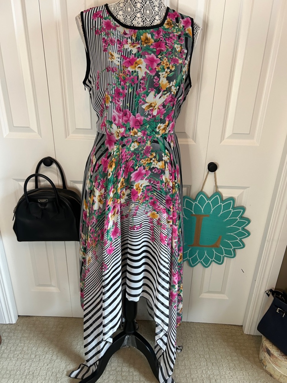 Papillon floral and striped handkerchief dress Size 12